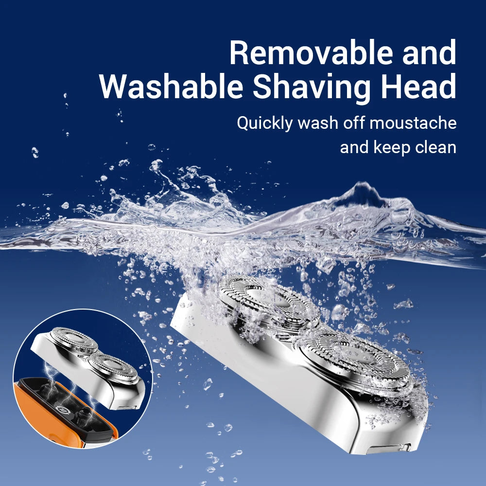 Rasoir Électrique Intelligent Étanche - Mini Rasoir de Voyage à Double Lame Rechargeable pour Homme