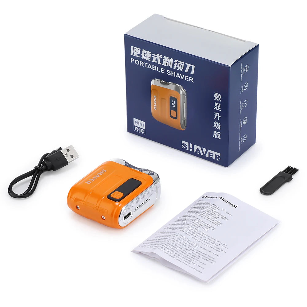 Rasoir Électrique Intelligent Étanche - Mini Rasoir de Voyage à Double Lame Rechargeable pour Homme