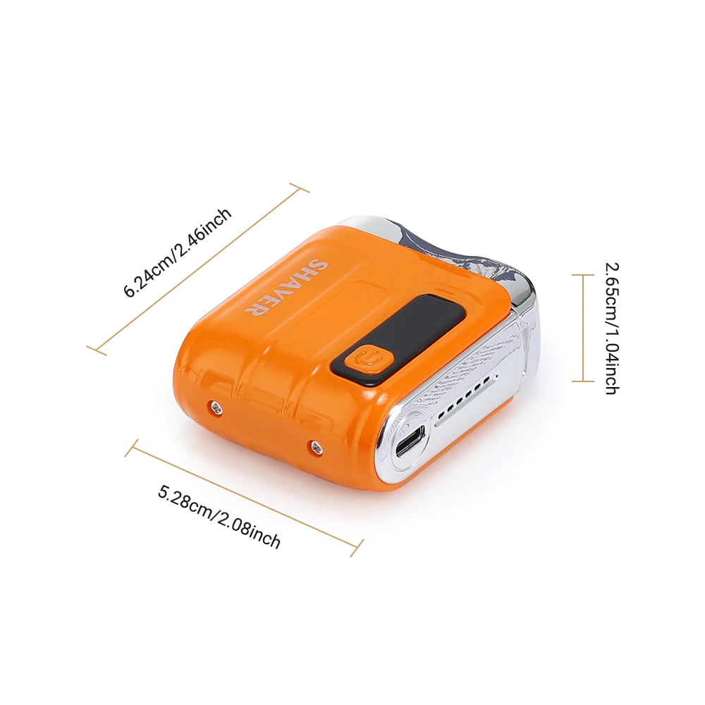 Rasoir Électrique Intelligent Étanche - Mini Rasoir de Voyage à Double Lame Rechargeable pour Homme