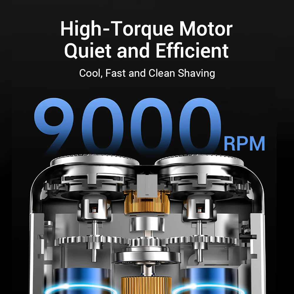 Rasoir Électrique Intelligent Étanche - Mini Rasoir de Voyage à Double Lame Rechargeable pour Homme