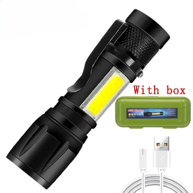Lampe Torche LED Rechargeable Zoomable avec Écran LCD - 3 Modes Étanche Haute Puissance pour Camping et Extérieur