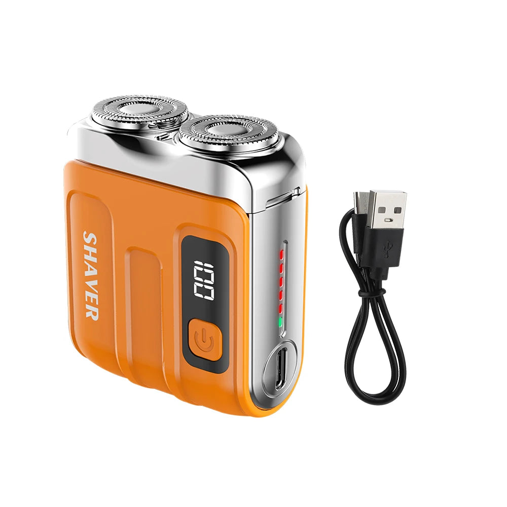 Rasoir Électrique Intelligent Étanche - Mini Rasoir de Voyage à Double Lame Rechargeable pour Homme